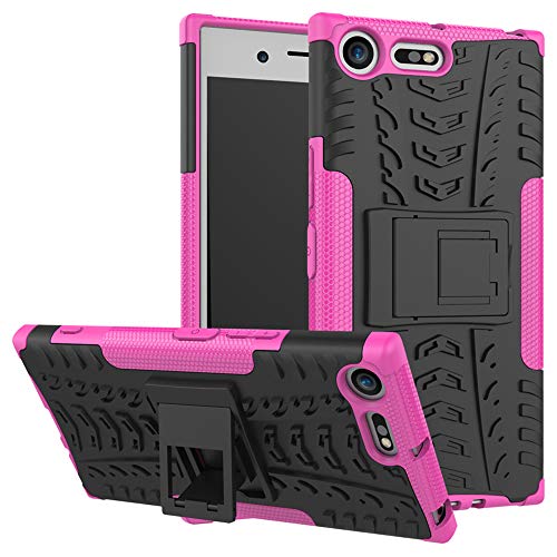 LiuShan Sony XZ Premium Hülle, Dual Layer Hybrid Handyhülle Drop Resistance Handys Schutz Hülle mit Ständer für Sony Xperia XZ Premium Smartphone (mit 4in1 Geschenk verpackt),Rosa von LiuShan