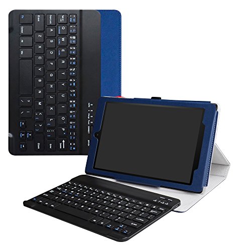 LiuShan for Amazon Fire HD 10 hülle,Abnehmbare Tastatur(QWERTY, englisches Layout) hülle mit Ständer für Amazon Fire HD 10 Tablet(5th /7th /9th Generation) 10.1" Tablet,Blau von LiuShan
