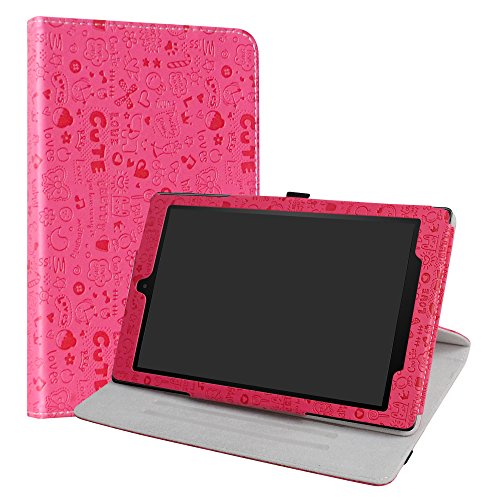 LiuShan für Amazon Fire HD 10 Rotary hülle, 360°rotierenden Drehbares Standfunktion hülle mit Schöne Muster für Amazon Fire HD 10 Tablet (5th /7th /9th Generation) 10.1" Tablet,Pink von LiuShan