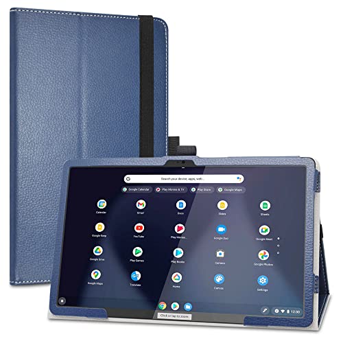 LiuShan hülle für Lenovo ideapad Duet 3 chromebook,Folding PU Leder Tasche Hülle Case mit Ständer für Lenovo ideapad Duet 3 chromebook 10,9 Zoll 2 in 1 Tablet(Modell：11Q727),Blau von LiuShan