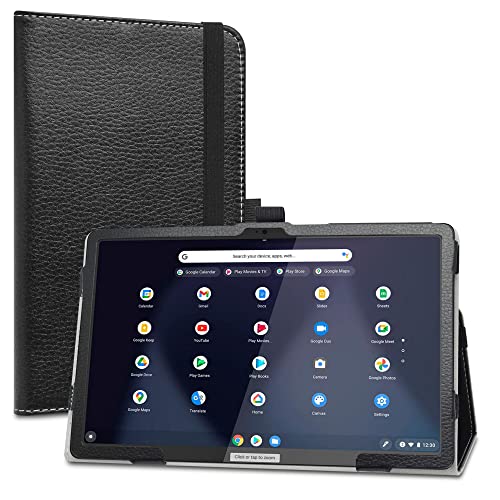LiuShan hülle für Lenovo ideapad Duet 3 chromebook,Folding PU Leder Tasche Hülle Case mit Ständer für Lenovo ideapad Duet 3 chromebook 10,9 Zoll 2 in 1 Tablet(Modell：11Q727),Schwarz von LiuShan