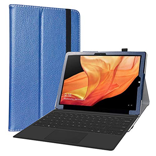 LiuShan kompatibel mit CHUWI UBook X Tablet 12 Inch Tablet PC 2 in 1 hülle,Folding PU Leder Tasche Hülle Case mit Ständer für 12" CHUWI UBook X Tablet 12 Inch Tablet PC 2 in 1,Blau von LiuShan