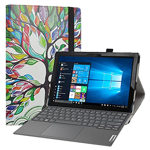 LiuShan kompatibel mit Lenovo IdeaPad Duet 3i Hülle,Folding PU Leder Tasche Hülle mit Ständer für Lenovo IdeaPad Duet 3i 10IGL5 10.3 Zoll Tablet(Nicht für andere Modelle),Love Tree von LiuShan