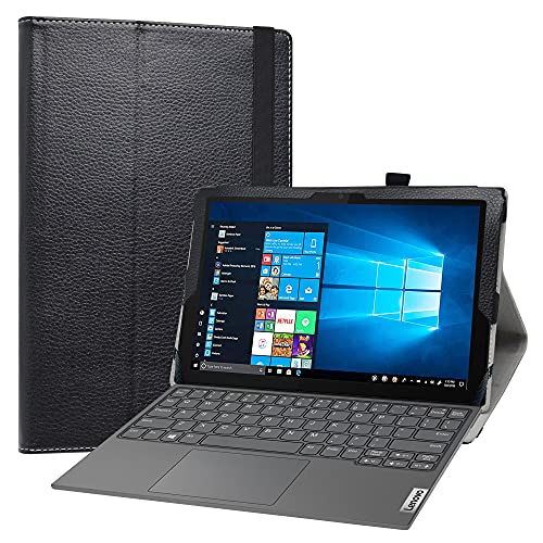 LiuShan kompatibel mit Lenovo IdeaPad Duet 3i Hülle,Folding PU Leder Tasche Hülle mit Ständer für Lenovo IdeaPad Duet 3i 10IGL5 10.3 Zoll Tablet(Nicht für andere Modelle),Schwarz von LiuShan