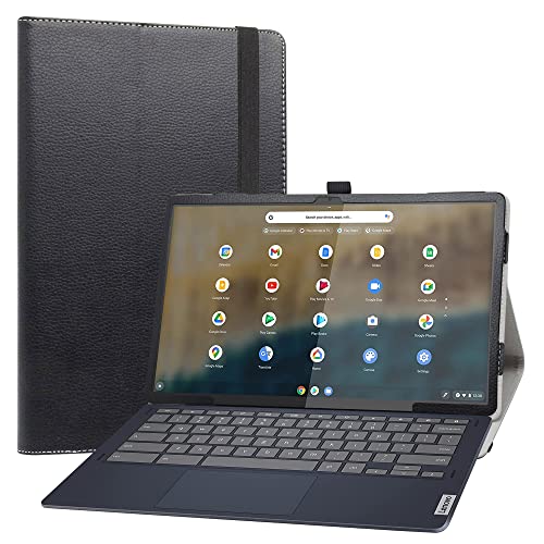 LiuShan kompatibel mit Lenovo Ideapad Duet 5 hülle,Folding PU Leder Tasche Hülle Case mit Ständer für 13.3" Lenovo Ideapad Duet 5 Chromebook 2-in-1 Tablet,Schwarz von LiuShan