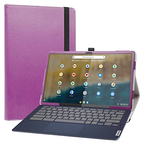 LiuShan kompatibel mit Lenovo Ideapad Duet 5 hülle,Folding PU Leder Tasche Hülle Case mit Ständer für 13.3" Lenovo Ideapad Duet 5 Chromebook 2-in-1 Tablet,Violett von LiuShan