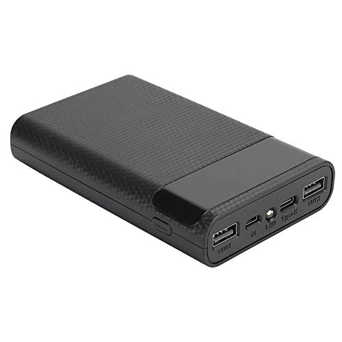 Liukouu Powerbank, langlebige Batteriebox, DIY ABS Schwarz/Weiß zum Aufladen (schwarz) von Liukouu