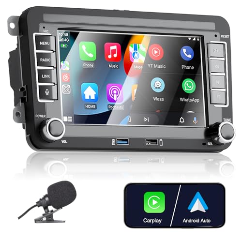 Apple Carplay Autoradio für VW Golf 5 6 Polo T5 Tiguan Skoda Passat Jetta Caddy B6 B7 Touran Android Auto, 7 Zoll Touchscreen Radio mit Bluetooth/FM/AM/USB/RDS/Fahrzeugbild rückwärts Apple Carplay Autoradio für VW Golf 5 6 Polo T5 Tiguan Skoda Passat Jetta Caddy B6 B7 Touran Android Auto, 7 Zoll Touchscreen Radio mit Bluetooth/FM/AM/USB/RDS/Fahrzeugbild rückwärts von Liulbobu