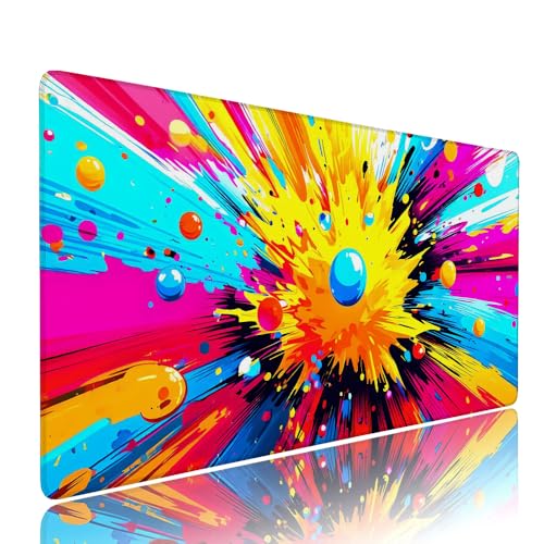 Farbe Abstrakt Schreibtischunterlage Mousepad XXL Gaming Mauspad Büro Zubehör Klein Mouse Pad Pc Desk Mat Groß, WassXerdicht Anti-Rutsch Gummibasis Vernähte Kanten 800x300x3mm für Home Office d-82 Farbe Abstrakt Schreibtischunterlage Mousepad XXL Gaming Mauspad Büro Zubehör Klein Mouse Pad Pc Desk Mat Groß, WassXerdicht Anti-Rutsch Gummibasis Vernähte Kanten 800x300x3mm für Home Office d-82 von Liutuedy