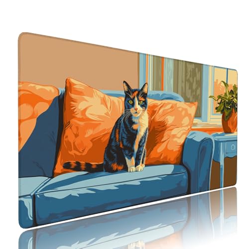 Farbe Katze Schreibtischunterlage Mousepad XXL Gaming Mauspad Büro Zubehör Klein Mouse Pad Pc Desk Mat Groß, WassXerdicht Anti-Rutsch Gummibasis Vernähte Kanten 1000x500x3mm für Home Office d-159 Farbe Katze Schreibtischunterlage Mousepad XXL Gaming Mauspad Büro Zubehör Klein Mouse Pad Pc Desk Mat Groß, WassXerdicht Anti-Rutsch Gummibasis Vernähte Kanten 1000x500x3mm für Home Office d-159 von Liutuedy