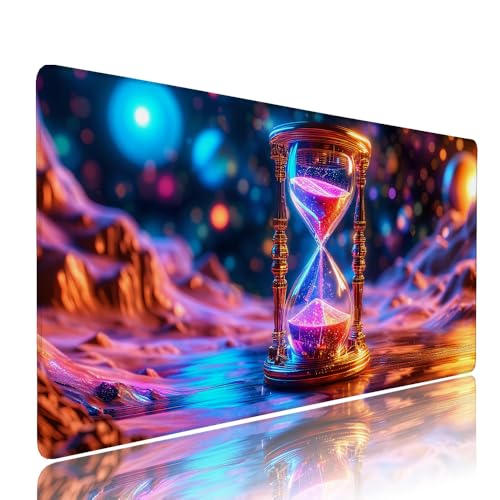 Farbe Sanduhr Schreibtischunterlage Mousepad XXL Gaming Mauspad Büro Zubehör Klein Mouse Pad Pc Desk Mat Groß, WassXerdicht Anti-Rutsch Gummibasis Vernähte Kanten 1400x600x3mm für Home Office d-188 von Liutuedy