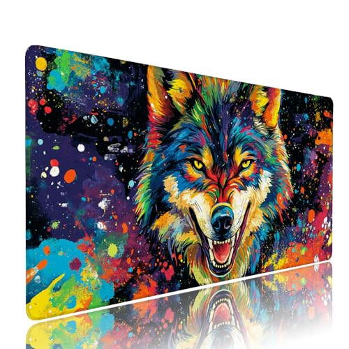 Farbe Wolf Schreibtischunterlage Mousepad xxl Gaming Mauspad Büro Zubehör Klein Mouse Pad Pc Desk Mat Groß,Anti-Rutsch Gummibasis Vernähte Kanten 500x250x3mm Schreibtisch Schutz, für Home Office d-141 Farbe Wolf Schreibtischunterlage Mousepad xxl Gaming Mauspad Büro Zubehör Klein Mouse Pad Pc Desk Mat Groß,Anti-Rutsch Gummibasis Vernähte Kanten 500x250x3mm Schreibtisch Schutz, für Home Office d-141 von Liutuedy