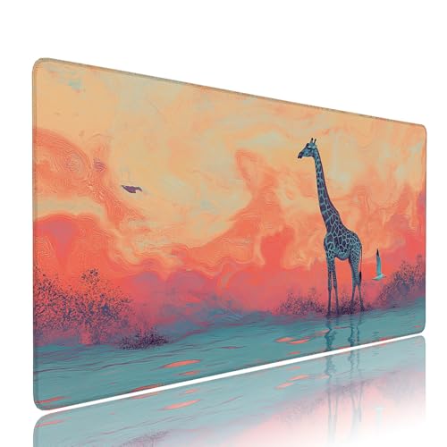 Gaming Mauspad XXL 1000x400x3mm Orange Farbe Giraffe Mousepad Groß Desk mat, üro Zubehör Unterlage Schreibtisch WassXerdicht mit Vernähten Kanten und rutschfeste Gummibasis, für Laptop und PC d-240 Gaming Mauspad XXL 1000x400x3mm Orange Farbe Giraffe Mousepad Groß Desk mat, üro Zubehör Unterlage Schreibtisch WassXerdicht mit Vernähten Kanten und rutschfeste Gummibasis, für Laptop und PC d-240 von Liutuedy