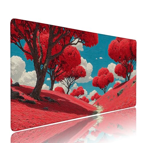 Gaming Mauspad XXL 1000x400x3mm Rot Baum Mousepad Groß Desk mat, üro Zubehör Unterlage Schreibtisch WassXerdicht mit Vernähten Kanten und rutschfeste Gummibasis, für Laptop PC, Home oder Office d-551 Gaming Mauspad XXL 1000x400x3mm Rot Baum Mousepad Groß Desk mat, üro Zubehör Unterlage Schreibtisch WassXerdicht mit Vernähten Kanten und rutschfeste Gummibasis, für Laptop PC, Home oder Office d-551 von Liutuedy