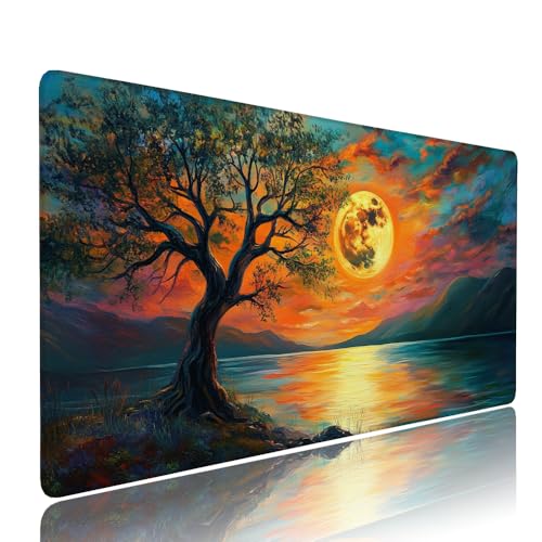 Gaming Mauspad XXL 1200x600x3mm Farbe Sonnenuntergang Mousepad Groß Desk mat, üro Zubehör Unterlage Schreibtisch WassXerdicht mit Vernähten Kanten und rutschfeste Gummibasis, für PC Laptop d-146 von Liutuedy