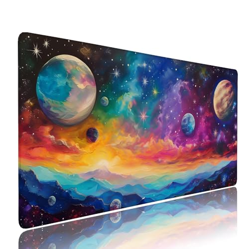 Gaming Mauspad XXL 1200x600x3mm Farbe Sternenhimmel Mousepad Groß Desk mat, üro Zubehör Unterlage Schreibtisch WassXerdicht mit Vernähten Kanten und rutschfeste Gummibasis, für Laptop und PC d-210 von Liutuedy