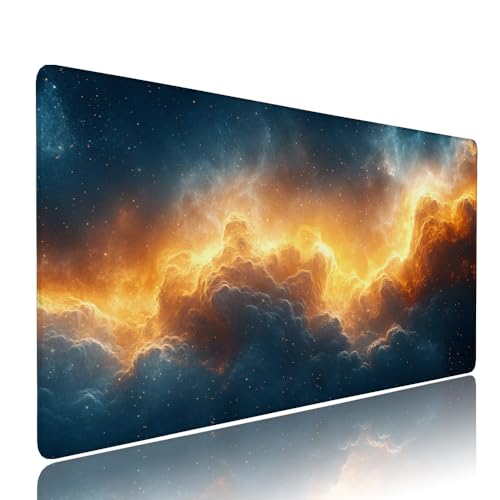Gaming Mauspad XXL 1200x600x3mm Schwarz Himmel Mousepad Groß Desk mat, üro Zubehör Unterlage Schreibtisch WassXerdicht mit Vernähten Kanten und rutschfeste Gummibasis, für Laptop und PC Zubehör d-469 von Liutuedy