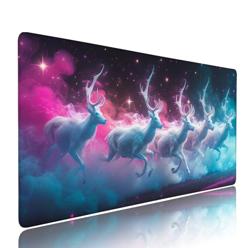 Gaming Mauspad XXL 600x300x3mm Farbe REH Mousepad Groß Desk mat, üro Zubehör Unterlage Schreibtisch WassXerdicht mit Vernähten Kanten und rutschfeste Gummibasis, für Laptop PC, Home oder Office d-145 von Liutuedy