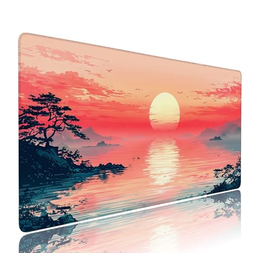 Gaming Mauspad XXL 700x400x3mm Rot Sonnenuntergang Mousepad Groß Desk mat, üro Zubehör Unterlage Schreibtisch WassXerdicht mit Vernähten Kanten und rutschfeste Gummibasis, für Laptop und PC d-545 Gaming Mauspad XXL 700x400x3mm Rot Sonnenuntergang Mousepad Groß Desk mat, üro Zubehör Unterlage Schreibtisch WassXerdicht mit Vernähten Kanten und rutschfeste Gummibasis, für Laptop und PC d-545 von Liutuedy