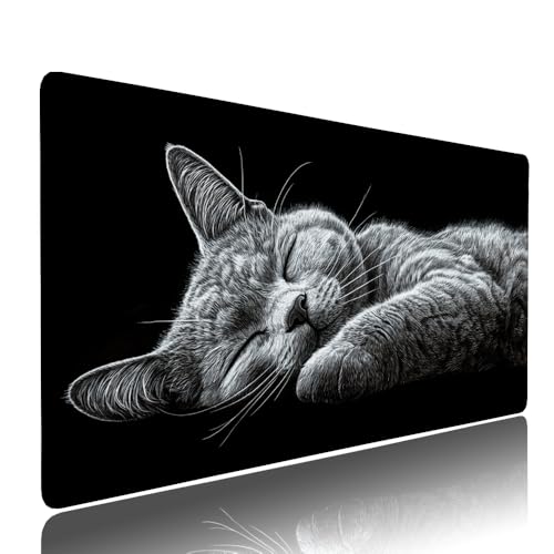 Gaming Mauspad XXL 700x400x3mm Schwarz Katze Mousepad Groß Desk mat, üro Zubehör Unterlage Schreibtisch WassXerdicht mit Vernähten Kanten und rutschfeste Gummibasis, für Laptop und PC Zubehör d-421 Gaming Mauspad XXL 700x400x3mm Schwarz Katze Mousepad Groß Desk mat, üro Zubehör Unterlage Schreibtisch WassXerdicht mit Vernähten Kanten und rutschfeste Gummibasis, für Laptop und PC Zubehör d-421 von Liutuedy