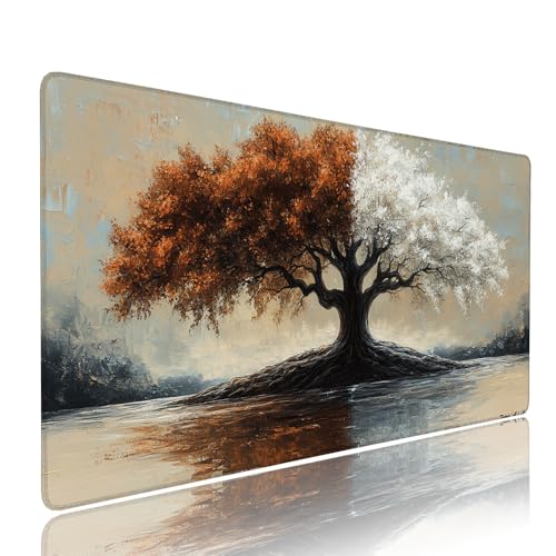 Gaming Mauspad XXL 700x400x3mm Weiß Baum Mousepad Groß Desk mat, üro Zubehör Unterlage Schreibtisch WassXerdicht mit Vernähten Kanten und rutschfeste Gummibasis, für Laptop PC, Home oder Office d-59 Gaming Mauspad XXL 700x400x3mm Weiß Baum Mousepad Groß Desk mat, üro Zubehör Unterlage Schreibtisch WassXerdicht mit Vernähten Kanten und rutschfeste Gummibasis, für Laptop PC, Home oder Office d-59 von Liutuedy