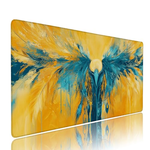 Gelb Feder Schreibtischunterlage Mousepad xxl Gaming Mauspad Büro Zubehör Klein Mouse Pad Pc Desk Mat Groß,Anti-Rutsch Gummibasis Vernähte Kanten 900x500x3mm Schreibtisch Schutz, für Home Office d-641 Gelb Feder Schreibtischunterlage Mousepad xxl Gaming Mauspad Büro Zubehör Klein Mouse Pad Pc Desk Mat Groß,Anti-Rutsch Gummibasis Vernähte Kanten 900x500x3mm Schreibtisch Schutz, für Home Office d-641 von Liutuedy