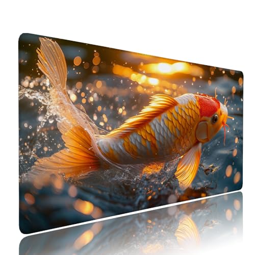 Gelb Fisch Schreibtischunterlage Mousepad xxl Gaming Mauspad Büro Zubehör Klein Mouse Pad Pc Desk Mat Groß,Anti-Rutsch Gummibasis Vernähte Kanten 900x500x3mm Schreibtisch Schutz, für Home Office d-639 Gelb Fisch Schreibtischunterlage Mousepad xxl Gaming Mauspad Büro Zubehör Klein Mouse Pad Pc Desk Mat Groß,Anti-Rutsch Gummibasis Vernähte Kanten 900x500x3mm Schreibtisch Schutz, für Home Office d-639 von Liutuedy