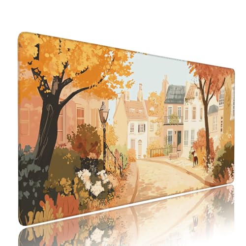 Gelb Häuser Schreibtischunterlage Mousepad XXL Gaming Mauspad Büro Zubehör Klein Mouse Pad Pc Desk Mat Groß, WassXerdicht Anti-Rutsch Gummibasis Vernähte Kanten 800x300x3mm für Home Office d-568 Gelb Häuser Schreibtischunterlage Mousepad XXL Gaming Mauspad Büro Zubehör Klein Mouse Pad Pc Desk Mat Groß, WassXerdicht Anti-Rutsch Gummibasis Vernähte Kanten 800x300x3mm für Home Office d-568 von Liutuedy