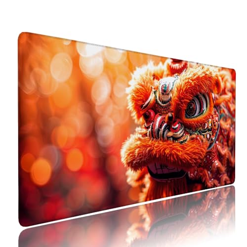 Orange Farbe Löwentanz Schreibtischunterlage Mousepad XXL Gaming Mauspad Büro Zubehör Klein Mouse Pad Pc Desk Mat,WassXerdicht Anti-Rutsch Gummibasis Vernähte Kanten 900x500x3mm für Home Office d-237 Orange Farbe Löwentanz Schreibtischunterlage Mousepad XXL Gaming Mauspad Büro Zubehör Klein Mouse Pad Pc Desk Mat,WassXerdicht Anti-Rutsch Gummibasis Vernähte Kanten 900x500x3mm für Home Office d-237 von Liutuedy