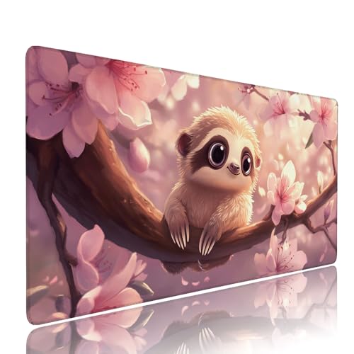 Rosa Faultier Schreibtischunterlage Mousepad XXL Gaming Mauspad Büro Zubehör Klein Mouse Pad Pc Desk Mat Groß, WassXerdicht Anti-Rutsch Gummibasis Vernähte Kanten 1400x600x3mm für Home Office d-277 von Liutuedy
