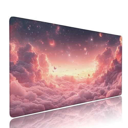 Rosa Sternenhimmel Schreibtischunterlage Mousepad XXL Gaming Mauspad Büro Zubehör Klein Mouse Pad Pc Desk Mat, WassXerdicht Anti-Rutsch Gummibasis Vernähte Kanten 500x250x3mm für Home Office d-279 Rosa Sternenhimmel Schreibtischunterlage Mousepad XXL Gaming Mauspad Büro Zubehör Klein Mouse Pad Pc Desk Mat, WassXerdicht Anti-Rutsch Gummibasis Vernähte Kanten 500x250x3mm für Home Office d-279 von Liutuedy