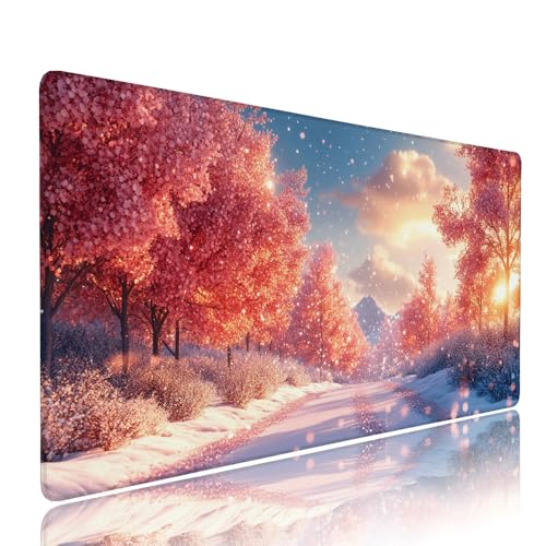 Rosa Traum Schreibtischunterlage Mousepad XXL Gaming Mauspad Büro Zubehör Klein Mouse Pad Pc Desk Mat Groß, WassXerdicht Anti-Rutsch Gummibasis Vernähte Kanten 1400x600x3mm für Home Office d-268 von Liutuedy