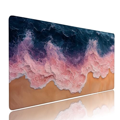 Rosa Wellen Schreibtischunterlage Mousepad XXL Gaming Mauspad Büro Zubehör Klein Mouse Pad Pc Desk Mat Groß, WassXerdicht Anti-Rutsch Gummibasis Vernähte Kanten 500x250x3mm für Home Office d-251 Rosa Wellen Schreibtischunterlage Mousepad XXL Gaming Mauspad Büro Zubehör Klein Mouse Pad Pc Desk Mat Groß, WassXerdicht Anti-Rutsch Gummibasis Vernähte Kanten 500x250x3mm für Home Office d-251 von Liutuedy