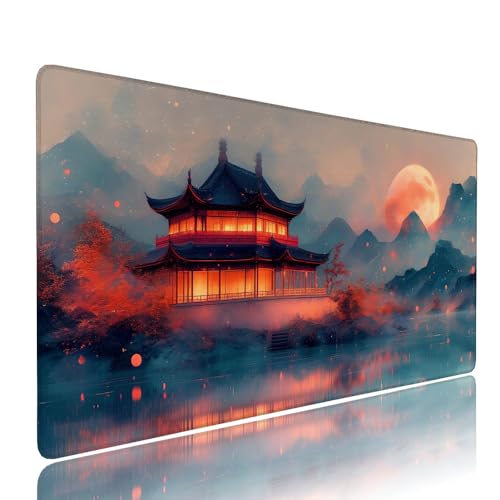 Rot Mond Schreibtischunterlage Mousepad xxl Gaming Mauspad Büro Zubehör Klein Mouse Pad Pc Desk Mat Groß, Anti-Rutsch Gummibasis Vernähte Kanten 1000x500x3mm Schreibtisch Schutz, für Home Office d-553 Rot Mond Schreibtischunterlage Mousepad xxl Gaming Mauspad Büro Zubehör Klein Mouse Pad Pc Desk Mat Groß, Anti-Rutsch Gummibasis Vernähte Kanten 1000x500x3mm Schreibtisch Schutz, für Home Office d-553 von Liutuedy
