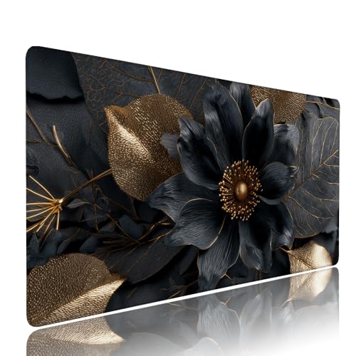 Schwarz Blume Schreibtischunterlage Mousepad XXL Gaming Mauspad Büro Zubehör Klein Mouse Pad Pc Desk Mat Groß, WassXerdicht Anti-Rutsch Gummibasis Vernähte Kanten 500x250x3mm für Home Office d-362 Schwarz Blume Schreibtischunterlage Mousepad XXL Gaming Mauspad Büro Zubehör Klein Mouse Pad Pc Desk Mat Groß, WassXerdicht Anti-Rutsch Gummibasis Vernähte Kanten 500x250x3mm für Home Office d-362 von Liutuedy