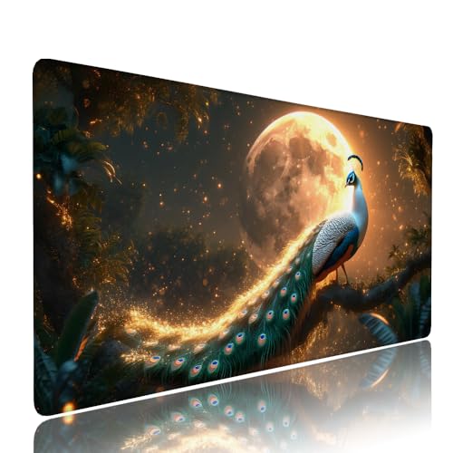 Schwarz Pfau Schreibtischunterlage Mousepad XXL Gaming Mauspad Büro Zubehör Klein Mouse Pad Pc Desk Mat Groß, WassXerdicht Anti-Rutsch Gummibasis Vernähte Kanten 900x500x3mm für Home Office d-384 Schwarz Pfau Schreibtischunterlage Mousepad XXL Gaming Mauspad Büro Zubehör Klein Mouse Pad Pc Desk Mat Groß, WassXerdicht Anti-Rutsch Gummibasis Vernähte Kanten 900x500x3mm für Home Office d-384 von Liutuedy