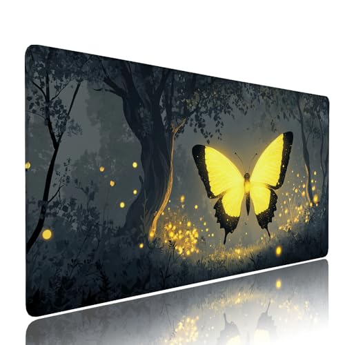 Schwarz Schmetterling Schreibtischunterlage Mousepad XXL Gaming Mauspad Büro Zubehör Klein Mouse Pad Pc Desk Mat,WassXerdicht Anti-Rutsch Gummibasis Vernähte Kanten 1400x600x3mm für Home Office d-352 Schwarz Schmetterling Schreibtischunterlage Mousepad XXL Gaming Mauspad Büro Zubehör Klein Mouse Pad Pc Desk Mat,WassXerdicht Anti-Rutsch Gummibasis Vernähte Kanten 1400x600x3mm für Home Office d-352 von Liutuedy