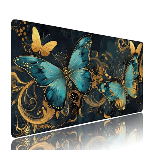 Schwarz Schmetterling Schreibtischunterlage Mousepad XXL Gaming Mauspad Büro Zubehör Klein Mouse Pad Pc Desk Mat,WassXerdicht Anti-Rutsch Gummibasis Vernähte Kanten 900x500x3mm für Home Office d-356 Schwarz Schmetterling Schreibtischunterlage Mousepad XXL Gaming Mauspad Büro Zubehör Klein Mouse Pad Pc Desk Mat,WassXerdicht Anti-Rutsch Gummibasis Vernähte Kanten 900x500x3mm für Home Office d-356 von Liutuedy