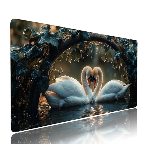Schwarz Schwan Schreibtischunterlage Mousepad XXL Gaming Mauspad Büro Zubehör Klein Mouse Pad Pc Desk Mat Groß, WassXerdicht Anti-Rutsch Gummibasis Vernähte Kanten 900x500x3mm für Home Office d-467 Schwarz Schwan Schreibtischunterlage Mousepad XXL Gaming Mauspad Büro Zubehör Klein Mouse Pad Pc Desk Mat Groß, WassXerdicht Anti-Rutsch Gummibasis Vernähte Kanten 900x500x3mm für Home Office d-467 von Liutuedy