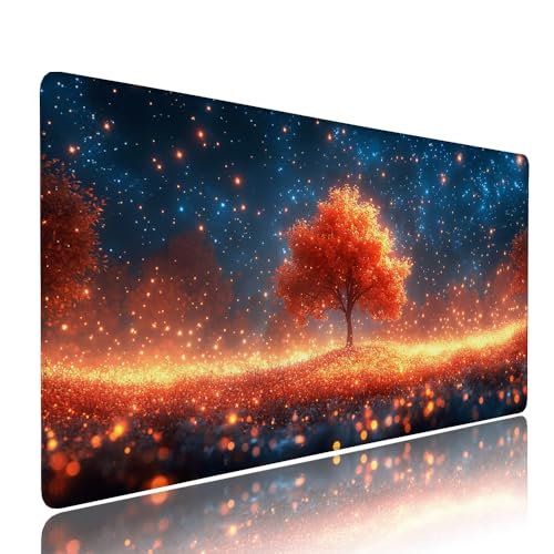 Schwarz Traum Schreibtischunterlage Mousepad XXL Gaming Mauspad Büro Zubehör Klein Mouse Pad Pc Desk Mat Groß, WassXerdicht Anti-Rutsch Gummibasis Vernähte Kanten 1400x600x3mm für Home Office d-431 von Liutuedy