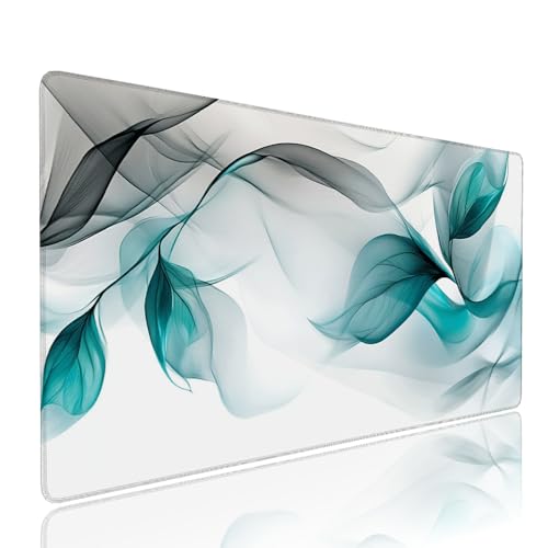 Weiß Abstrakt Schreibtischunterlage Mousepad XXL Gaming Mauspad Büro Zubehör Klein Mouse Pad Pc Desk Mat Groß, WassXerdicht Anti-Rutsch Gummibasis Vernähte Kanten 700x300x3mm für Home Office d-6 von Liutuedy