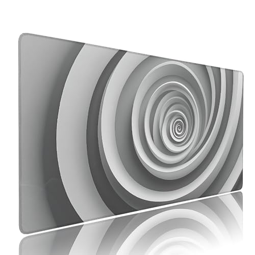 Weiß Abstrakt Schreibtischunterlage Mousepad XXL Gaming Mauspad Büro Zubehör Klein Mouse Pad Pc Desk Mat Groß, WassXerdicht Anti-Rutsch Gummibasis Vernähte Kanten 700x300x3mm für Home Office d-5 von Liutuedy
