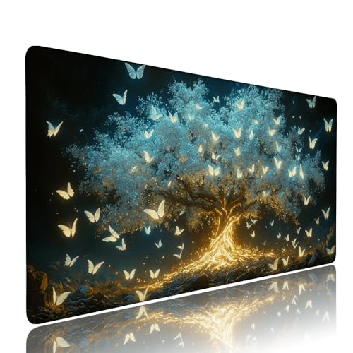 Weiß Baum Schreibtischunterlage Mousepad XXL Gaming Mauspad Büro Zubehör Klein Mouse Pad Pc Desk Mat Groß, Anti-Rutsch Gummibasis Vernähte Kanten 900x500x3mm Schreibtisch Schutz, für Home Office d-55 Weiß Baum Schreibtischunterlage Mousepad XXL Gaming Mauspad Büro Zubehör Klein Mouse Pad Pc Desk Mat Groß, Anti-Rutsch Gummibasis Vernähte Kanten 900x500x3mm Schreibtisch Schutz, für Home Office d-55 von Liutuedy