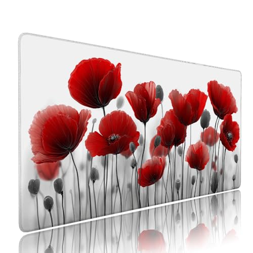 Weiß Blume Schreibtischunterlage Mousepad xxl Gaming Mauspad Büro Zubehör Klein Mouse Pad Pc Desk Mat Groß,Anti-Rutsch Gummibasis Vernähte Kanten 1000x500x3mm Schreibtisch Schutz, für Home Office d-17 Weiß Blume Schreibtischunterlage Mousepad xxl Gaming Mauspad Büro Zubehör Klein Mouse Pad Pc Desk Mat Groß,Anti-Rutsch Gummibasis Vernähte Kanten 1000x500x3mm Schreibtisch Schutz, für Home Office d-17 von Liutuedy