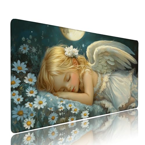 Weiß Engel Schreibtischunterlage Mousepad xxl Gaming Mauspad Büro Zubehör Klein Mouse Pad Pc Desk Mat Groß,Anti-Rutsch Gummibasis Vernähte Kanten 1000x500x3mm Schreibtisch Schutz, für Home Office d-66 Weiß Engel Schreibtischunterlage Mousepad xxl Gaming Mauspad Büro Zubehör Klein Mouse Pad Pc Desk Mat Groß,Anti-Rutsch Gummibasis Vernähte Kanten 1000x500x3mm Schreibtisch Schutz, für Home Office d-66 von Liutuedy