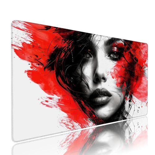 Weiß Frau Schreibtischunterlage Mousepad XXL Gaming Mauspad Büro Zubehör Klein Mouse Pad Pc Desk Mat Groß, Anti-Rutsch Gummibasis Vernähte Kanten 900x500x3mm Schreibtisch Schutz, für Home Office d-45 Weiß Frau Schreibtischunterlage Mousepad XXL Gaming Mauspad Büro Zubehör Klein Mouse Pad Pc Desk Mat Groß, Anti-Rutsch Gummibasis Vernähte Kanten 900x500x3mm Schreibtisch Schutz, für Home Office d-45 von Liutuedy