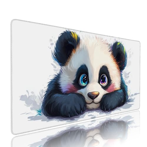 Weiß Panda Schreibtischunterlage Mousepad xxl Gaming Mauspad Büro Zubehör Klein Mouse Pad Pc Desk Mat Groß,Anti-Rutsch Gummibasis Vernähte Kanten 1000x500x3mm Schreibtisch Schutz, für Home Office d-68 Weiß Panda Schreibtischunterlage Mousepad xxl Gaming Mauspad Büro Zubehör Klein Mouse Pad Pc Desk Mat Groß,Anti-Rutsch Gummibasis Vernähte Kanten 1000x500x3mm Schreibtisch Schutz, für Home Office d-68 von Liutuedy