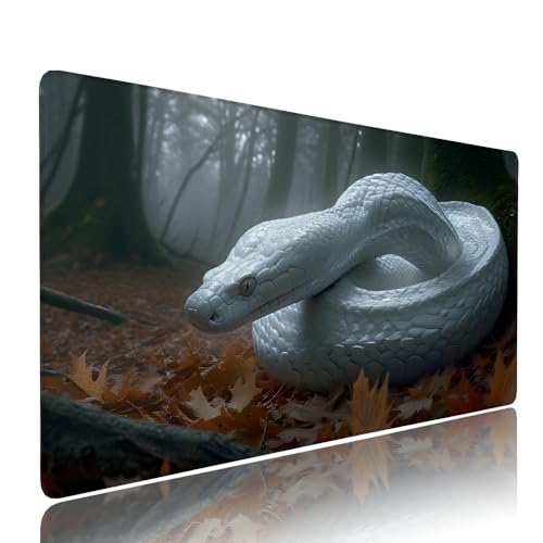 Weiß Schlange Schreibtischunterlage Mousepad XXL Gaming Mauspad Büro Zubehör Klein Mouse Pad Pc Desk Mat Groß, WassXerdicht Anti-Rutsch Gummibasis Vernähte Kanten 1000x500x3mm für Home Office d-54 Weiß Schlange Schreibtischunterlage Mousepad XXL Gaming Mauspad Büro Zubehör Klein Mouse Pad Pc Desk Mat Groß, WassXerdicht Anti-Rutsch Gummibasis Vernähte Kanten 1000x500x3mm für Home Office d-54 von Liutuedy