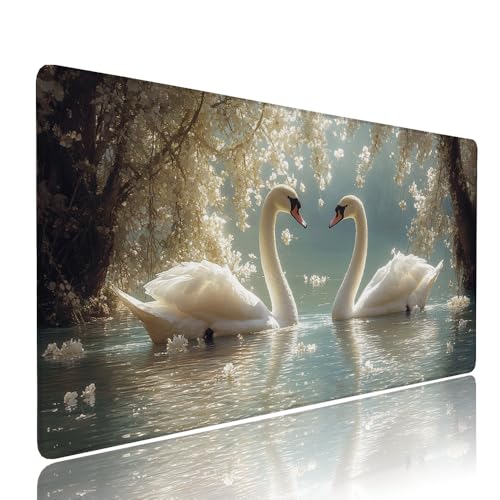Weiß Schwan Schreibtischunterlage Mousepad XXL Gaming Mauspad Büro Zubehör Klein Mouse Pad Pc Desk Mat Groß, WassXerdicht Anti-Rutsch Gummibasis Vernähte Kanten 1000x500x3mm für Home Office d-64 Weiß Schwan Schreibtischunterlage Mousepad XXL Gaming Mauspad Büro Zubehör Klein Mouse Pad Pc Desk Mat Groß, WassXerdicht Anti-Rutsch Gummibasis Vernähte Kanten 1000x500x3mm für Home Office d-64 von Liutuedy
