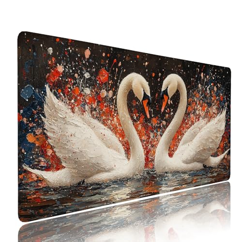 Weiß Schwan Schreibtischunterlage Mousepad XXL Gaming Mauspad Büro Zubehör Klein Mouse Pad Pc Desk Mat Groß, WassXerdicht Anti-Rutsch Gummibasis Vernähte Kanten 1000x500x3mm für Home Office d-62 Weiß Schwan Schreibtischunterlage Mousepad XXL Gaming Mauspad Büro Zubehör Klein Mouse Pad Pc Desk Mat Groß, WassXerdicht Anti-Rutsch Gummibasis Vernähte Kanten 1000x500x3mm für Home Office d-62 von Liutuedy